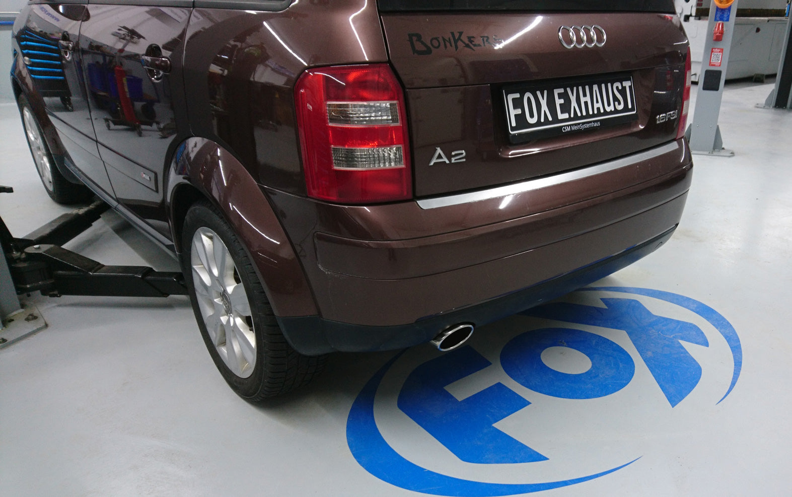 Fox passend für Audi A2 - 1,4l - 34l Tank Endschalldämpfer - 115x85 Typ 32