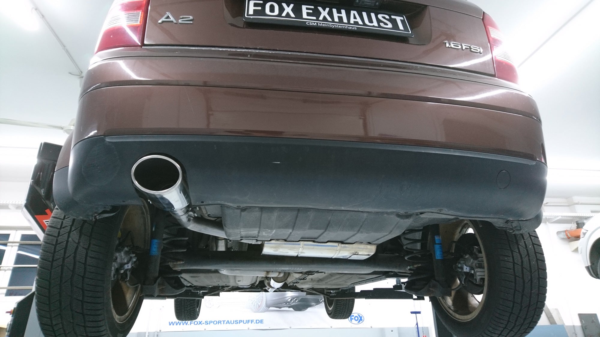 Fox passend fürAudi A2 - 1,4l - 34l Tank Halbanlage ab Kat - 115x85 Typ 32 (Bestehend aus End- und Vorschalldämpfer mit Endrohr)