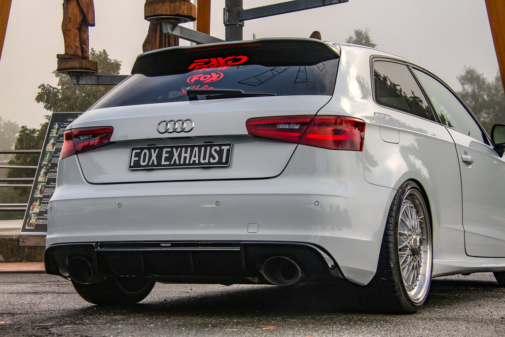 Fox passend für Audi A3 - 8V Sportback quattro VFL Endschalldämpfer Ausgang rechts/links - 160x130 Typ 38 rechts/links