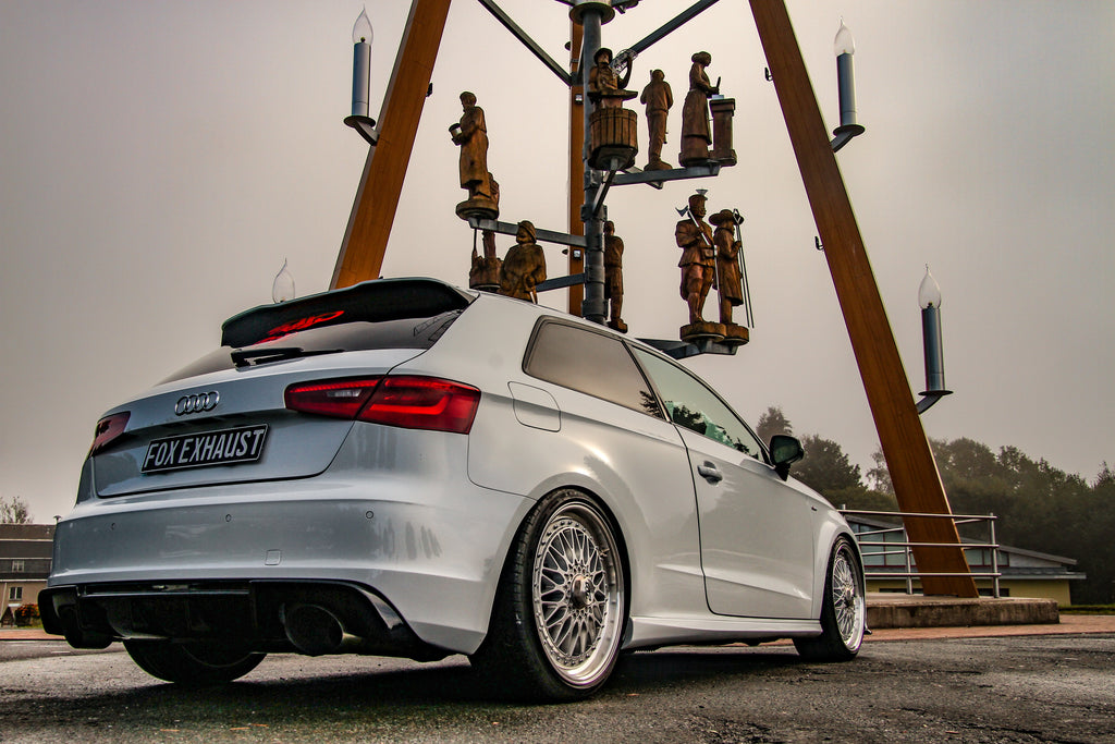 Fox passend fürAudi A3 - 8V Sportback quattro VFL Endschalldämpfer Ausgang rechts/links - 160x130 Typ 38 rechts/links
