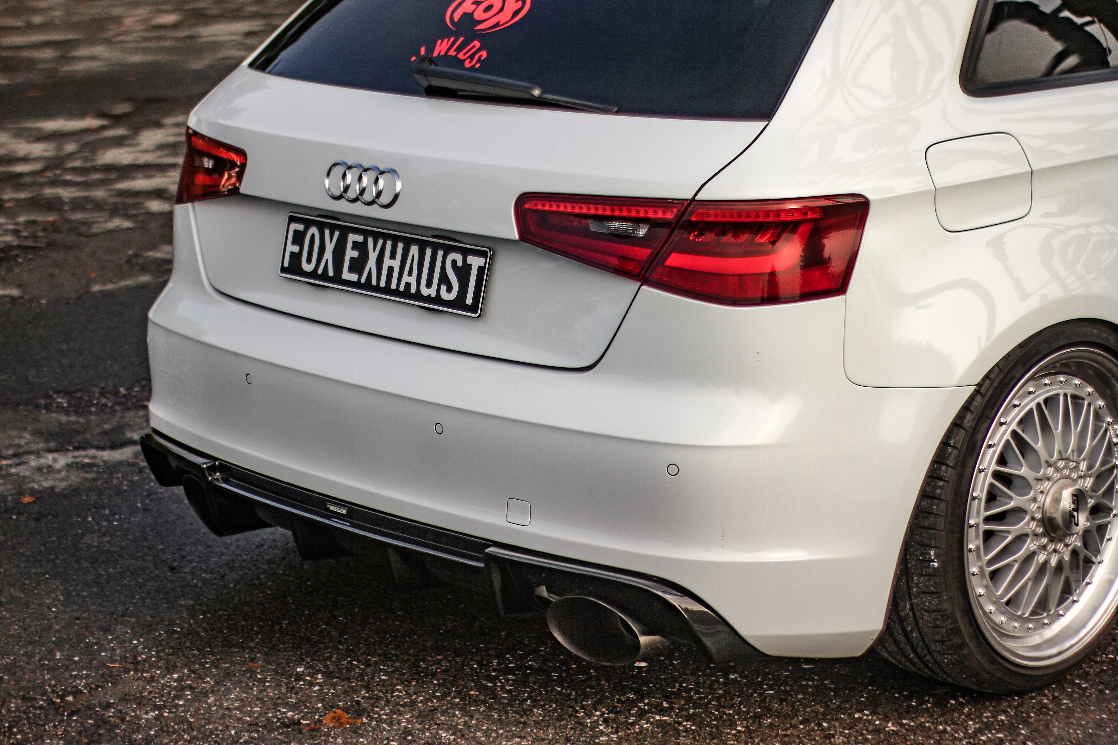 Fox passend fürAudi A3 - 8V Sportback quattro VFL Endschalldämpfer Ausgang rechts/links - 160x130 Typ 38 rechts/links