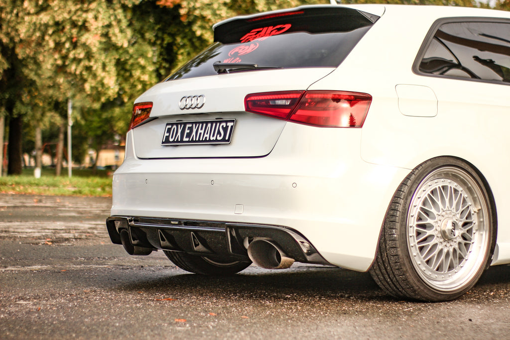 Fox passend fürAudi A3 - 8V Sportback quattro VFL Endschalldämpfer Ausgang rechts/links - 160x130 Typ 38 rechts/links