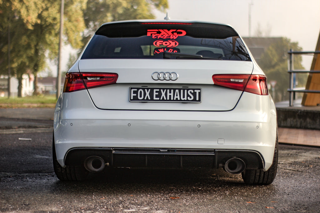 Fox passend fürAudi A3 - 8V Sportback quattro VFL Endschalldämpfer Ausgang rechts/links - 160x130 Typ 38 rechts/links