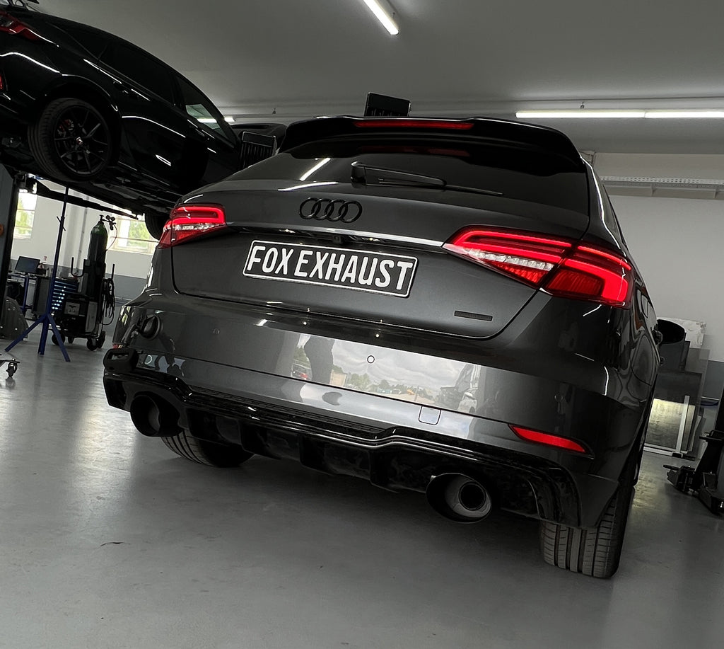 Fox passend fürAudi A3 - 8V Sportback quattro Facelift Endschalldämpfer Ausgang rechts/links - 160x130 Typ 38 rechts/links schwarz