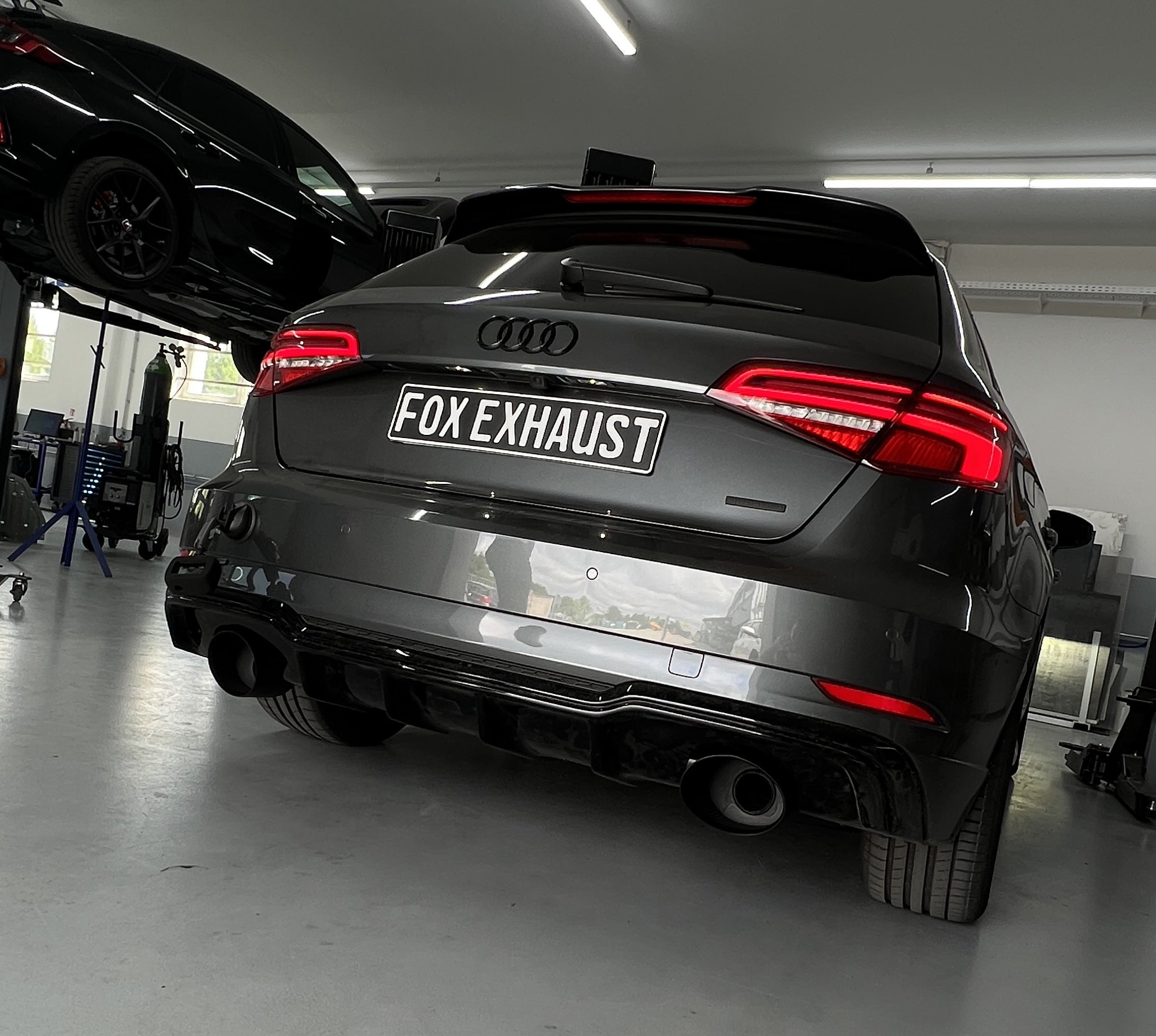 Fox passend fürAudi A3 - 8V Sportback quattro Facelift Endschalldämpfer Ausgang rechts/links - 160x130 Typ 38 rechts/links schwarz