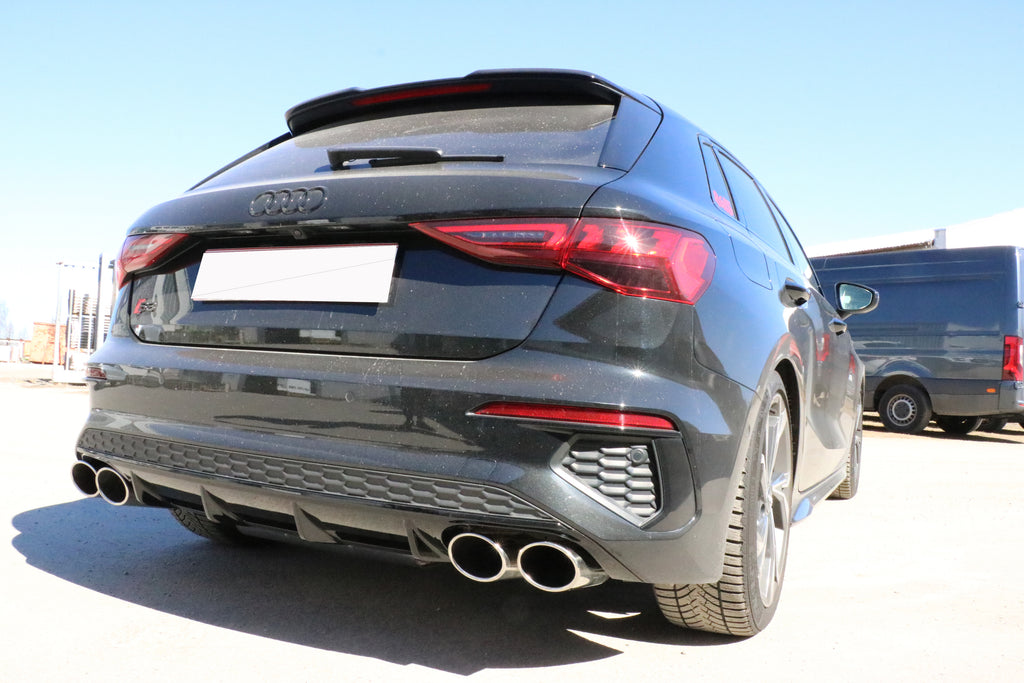 Fox passend für Audi A3 - GY Sportback Endschalldämpfer Ausgang rechts/links - 2x115x85 Typ 32 rechts/links passend für S3 Stoßstange