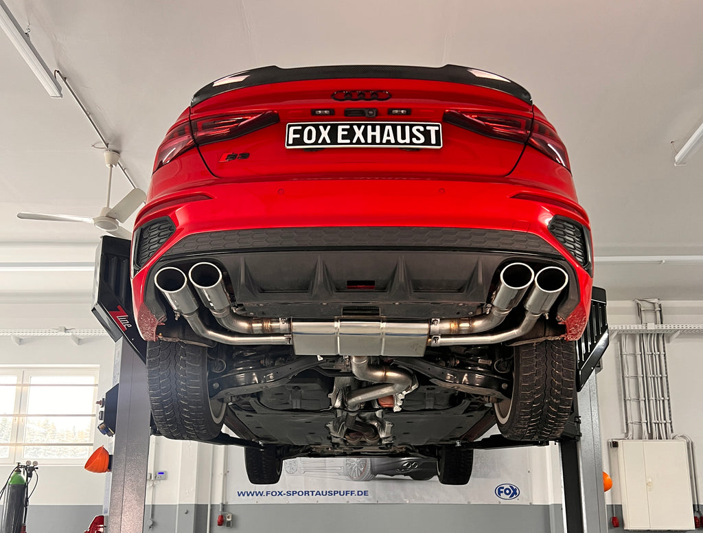 Fox passend für Audi S3 GY - Limousine Halbanlage ab OPF mit Abgasklappen - 2x106x71 Typ 44 rechts/links