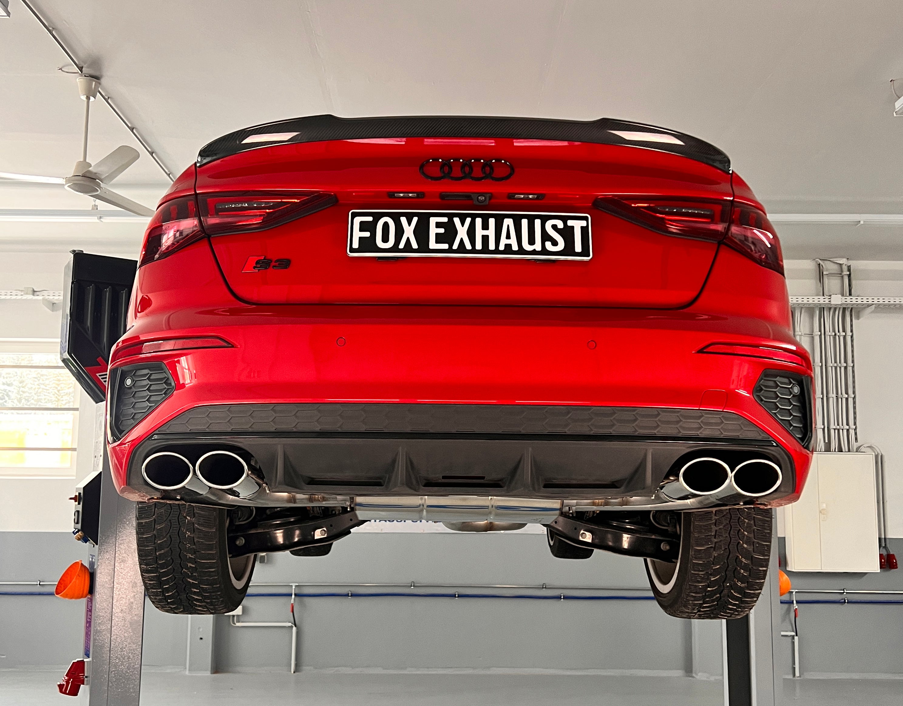Fox passend fürAudi S3 GY - Limousine Halbanlage ab OPF mit Abgasklappen - 2x106x71 Typ 44 rechts/links