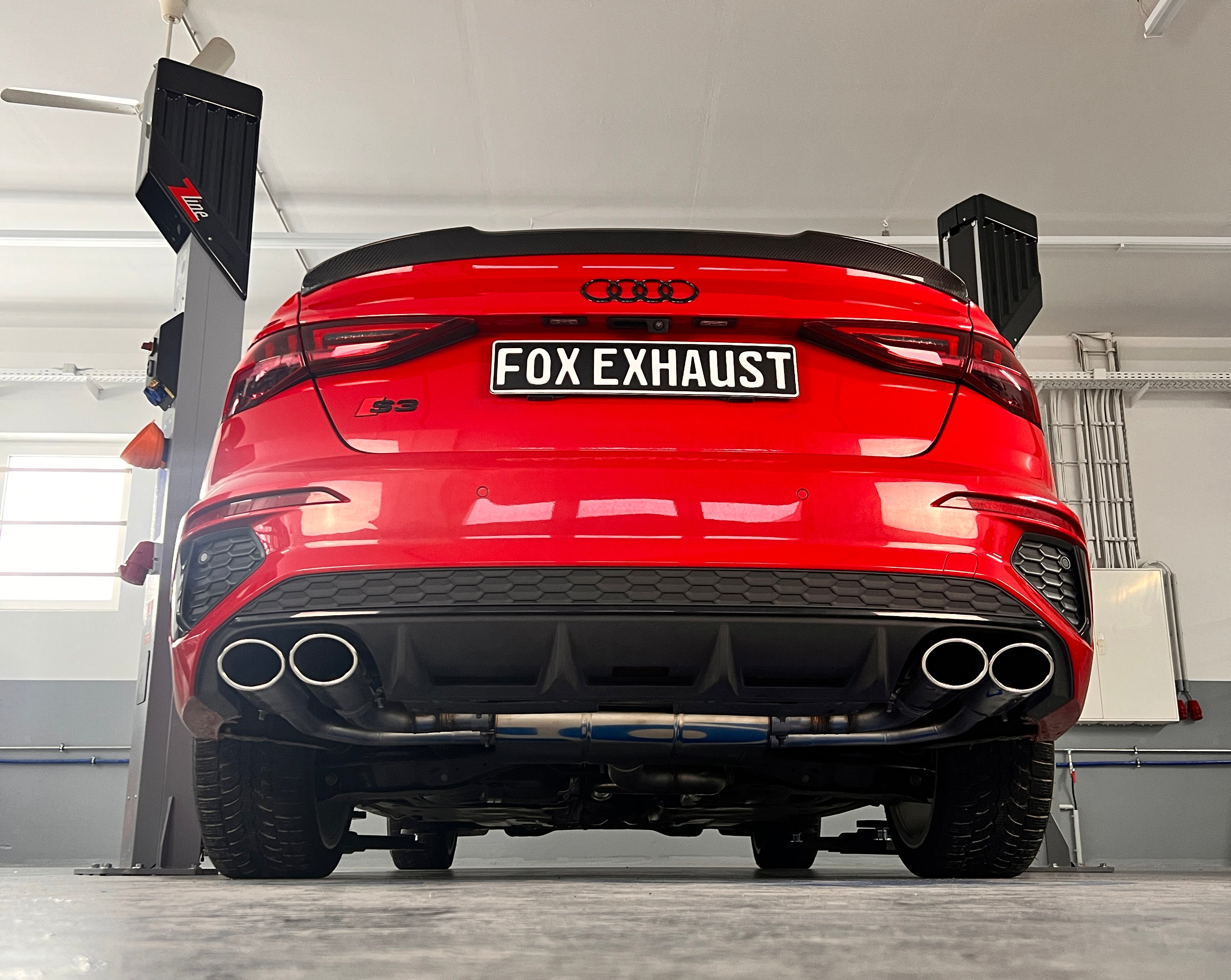 Fox passend fürAudi S3 GY - Limousine Halbanlage ab OPF mit Abgasklappen - 2x106x71 Typ 44 rechts/links