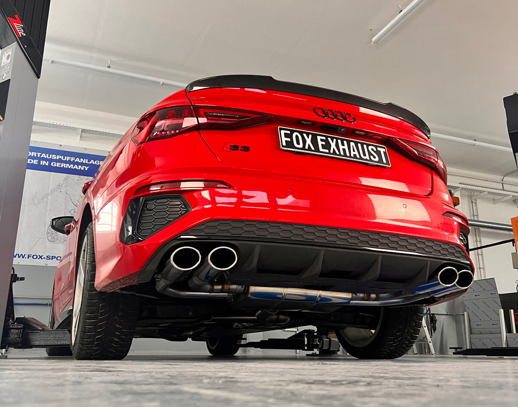 Fox passend fürAudi S3 GY - Limousine Halbanlage ab OPF mit Abgasklappen - 2x106x71 Typ 44 rechts/links