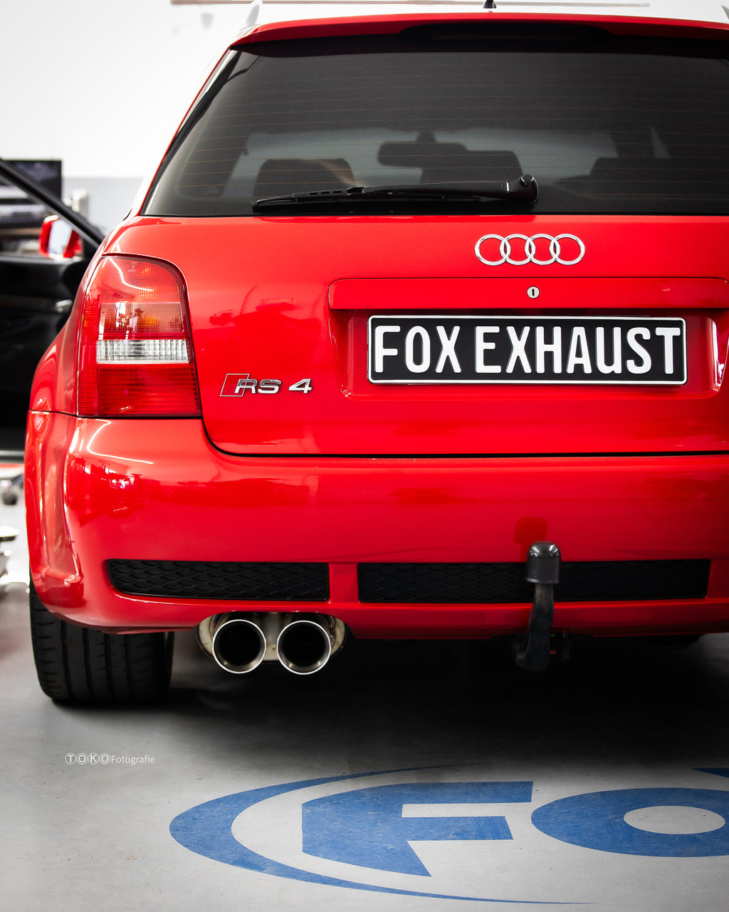 Fox passend fürAudi RS4 B5 - Edelstahl-System End- und Vorschalldämpfer 90mm - 2x90 Typ 25 - inkl. Y-Adapter auf 76mm Downpipes