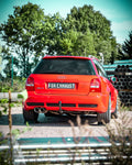 Fox passend für Audi RS4 B5 - Edelstahl-System End- und Vorschalldämpfer 90mm - 2x90 Typ 25 - inkl. Y-Adapter auf 76mm Downpipes