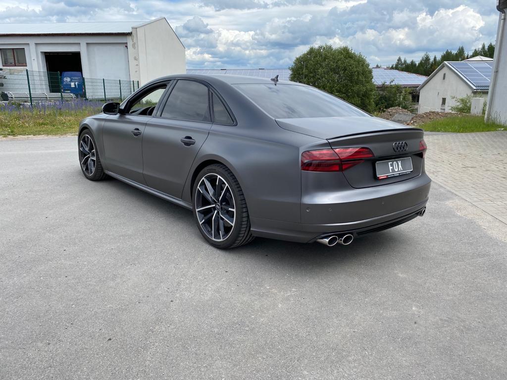 Fox passend fürAudi S8 Typ 4H mit Abgasklappen Endschalldämpfer rechts/links zweiflutig - 2x100x77 Typ 38 rechts/links