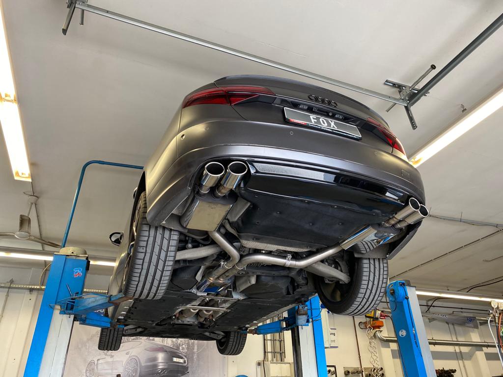 Fox passend fürAudi S8 Typ 4H mit Abgasklappen Endschalldämpfer rechts/links zweiflutig - 2x100x77 Typ 38 rechts/links