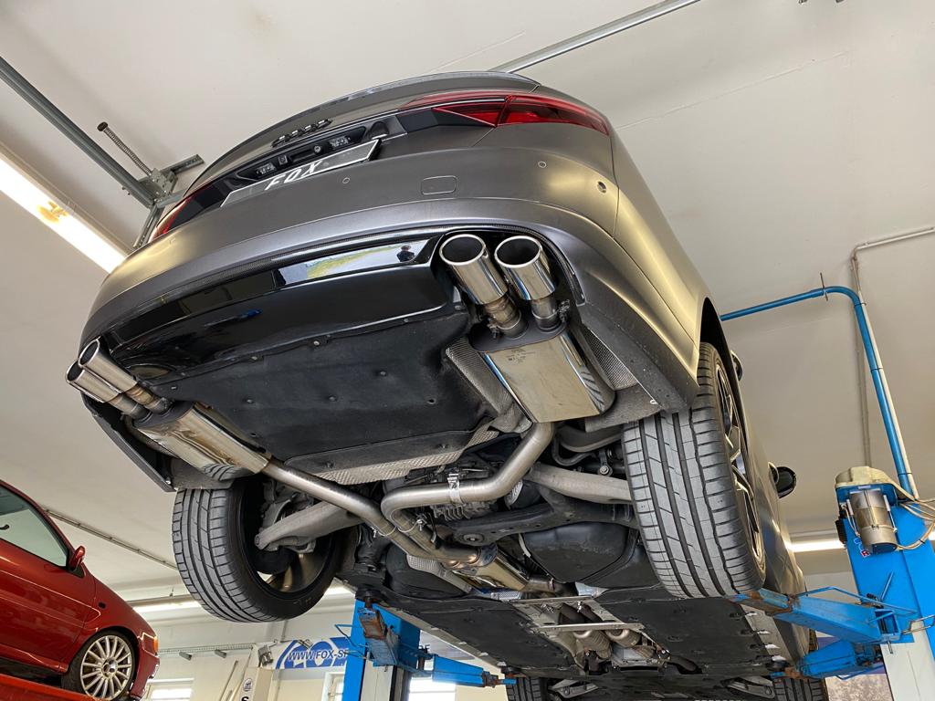 Fox passend fürAudi S8 Typ 4H mit Abgasklappen Endschalldämpfer rechts/links zweiflutig - 2x100x77 Typ 38 rechts/links