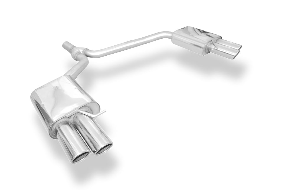 Fox passend fürAudi A5 8T Coupe + S-Line Endschalldämpfer rechts/links zweiflutig inkl. Y-Adapterrohr Ø65mm innen - 2x88x74 Typ 32 rechts/links