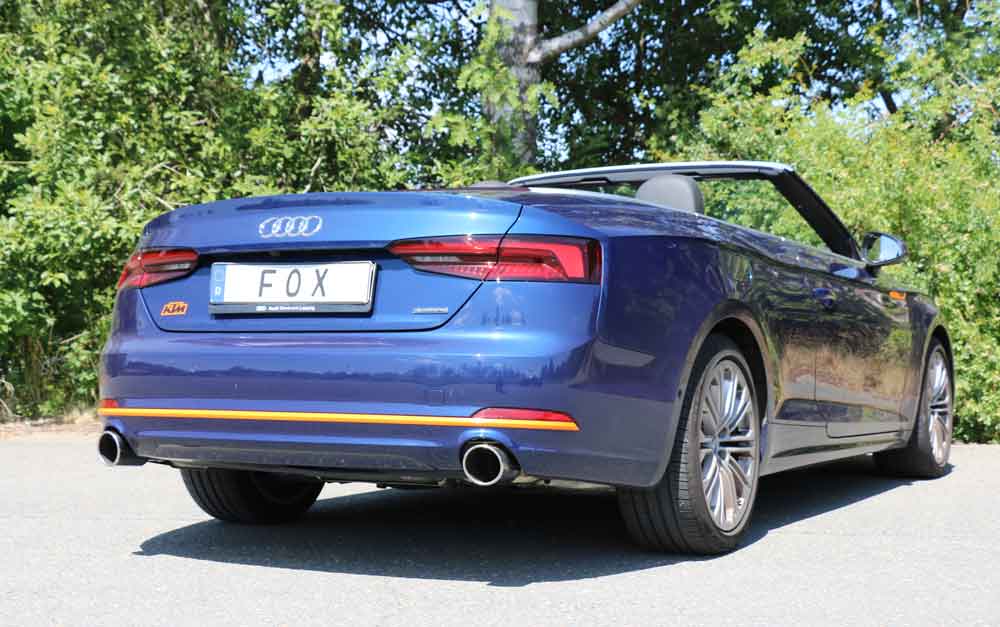 Fox passend fürAudi A5 quattro B9 Cabrio Endschalldämpfer rechts/links für 1-Rohr einflutig - 1x100 Typ 16 rechts/links