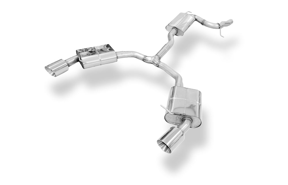 Fox passend für Audi A4 B9 - 2WD Endschalldämpfer rechts/links, Y-Verbinder und Mittelschalldämpfer  - 1x114 Typ 25 rechts/links