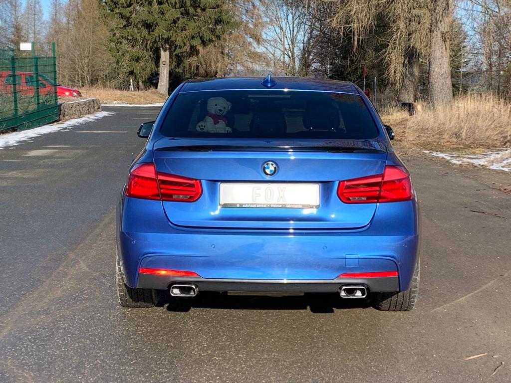 Fox passend fürBMW F30/31 - 330i/ 340i xDrive Endschalldämpfer quer Ausgang rechts/links - 145x65 Typ 59 rechts/links - mit Abgasklappe im linken Endrohr
