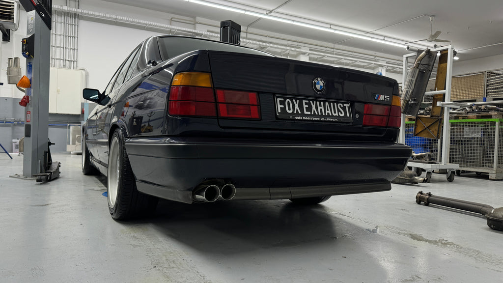 Fox passend für BMW E34 M5 Endschalldämpfer Ø2x63,5mm - 2x76 Typ 25