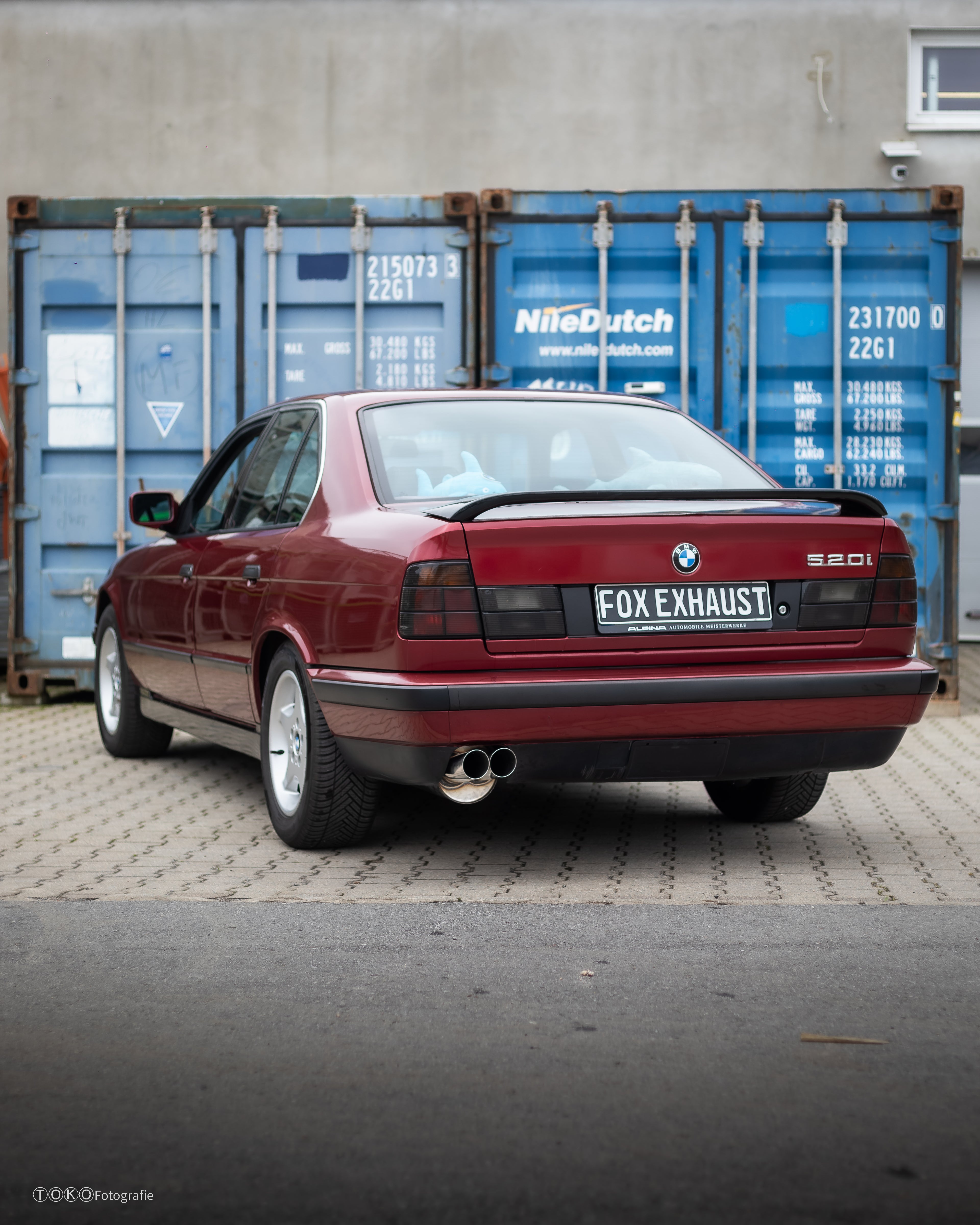 Fox passend fürBMW E34 520i Endschalldämpfer inkl. Zusatzhalter und Vorschalldämpfer - 2x76 Typ 14