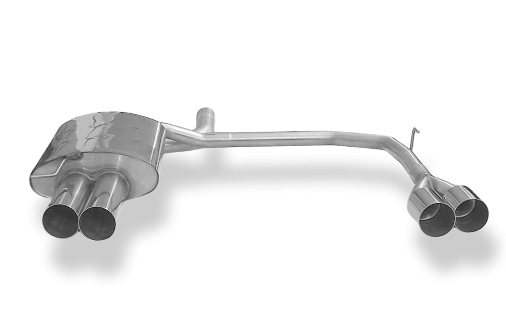 Fox passend für BMW E60/61 - 520i/ 523i/ 525i/ 530i Endschalldämpfer Ausgang rechts/links - 2x90 Typ 10 rechts/links M5-Optik