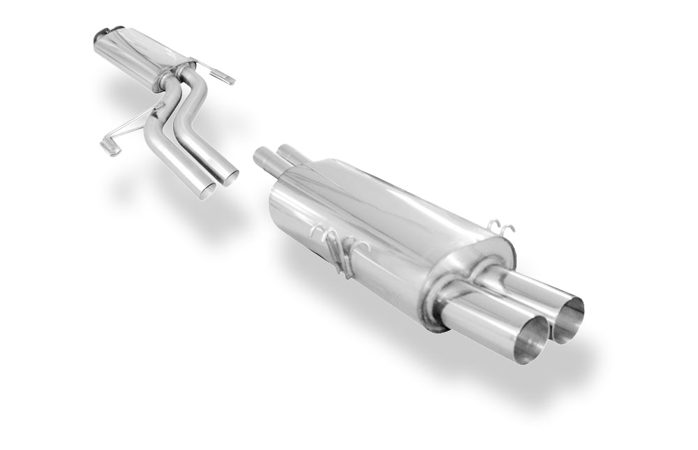 Fox passend für BMW E32 740i Endschalldämpfer und Vorschalldämpfer  Ø2x63,5mm inkl. Montagematerial - 2x76 Typ 10