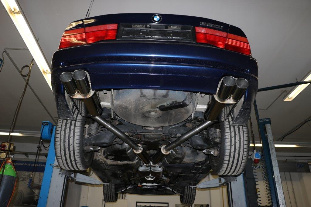 Fox passend fürBMW E31 850i Endschalldämpfer rechts/links und Vorschalldämpfer - 2x93x79 Typ 70 rechts/links