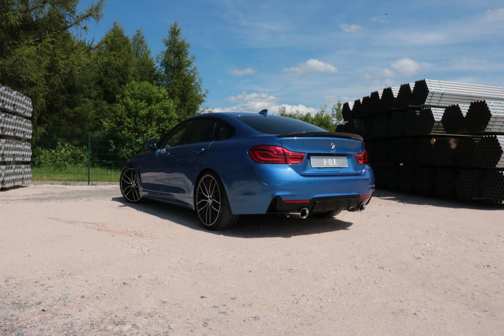 Fox passend für BMW F36 - 440i xDrive Grand Coupe - M-Paket Endschalldämpfer quer Ausgang rechts/links - 1x100 Typ 25 rechts/links - mit Abgasklappe im linken Endrohr