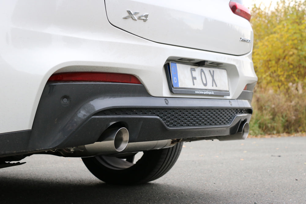 Fox passend fürBMW X4 G02 - 30i Endschalldämpfer quer Ausgang rechts/links - 1x100 Typ 25 rechts/links mit Abgasklappe