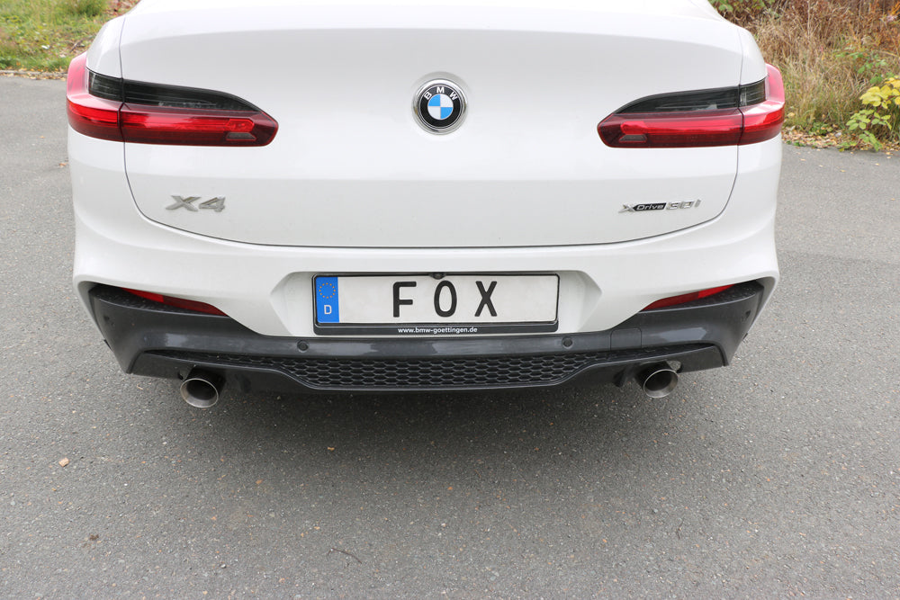 Fox passend für BMW X4 G02 - 30i Endschalldämpfer quer Ausgang rechts/links - 1x100 Typ 25 rechts/links mit Abgasklappe