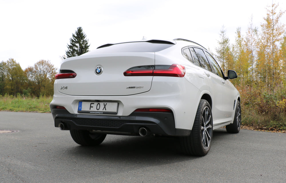 Fox passend fürBMW X4 G02 - 30i Endschalldämpfer quer Ausgang rechts/links - 1x100 Typ 25 rechts/links mit Abgasklappe
