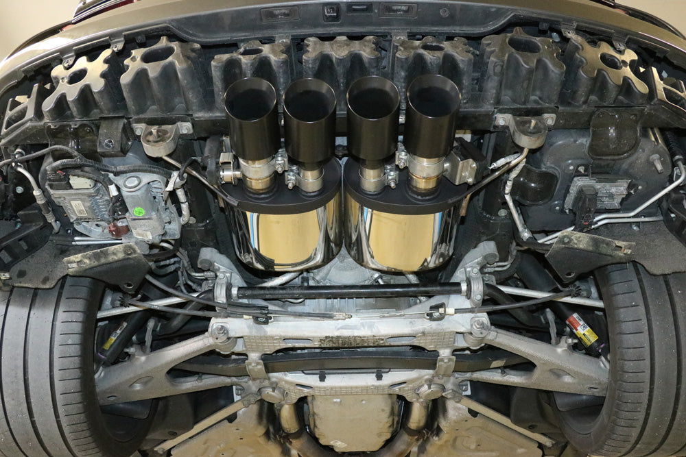 Fox passend fürCorvette C7/ Z06 Endschalldämpfer Ausgang mittig - 4x100 Typ 25 mittig SCHWARZ