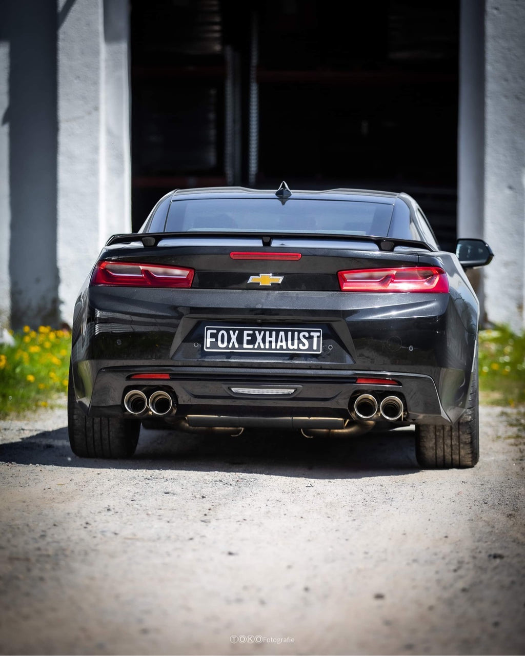 Fox passend fürChevrolet Camaro - A1XC Endschalldämpfer quer Ausgang rechts/links mit 2 Abgasklappen - 2x100 Typ 25 rechts/links