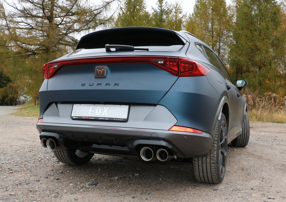 Fox passend fürCUPRA Formentor 4x4 Halbanlage ab Kat - 2x100 Typ 25 innen und 2x90 Typ 25 außen - mit 2 elektronischen Klappen