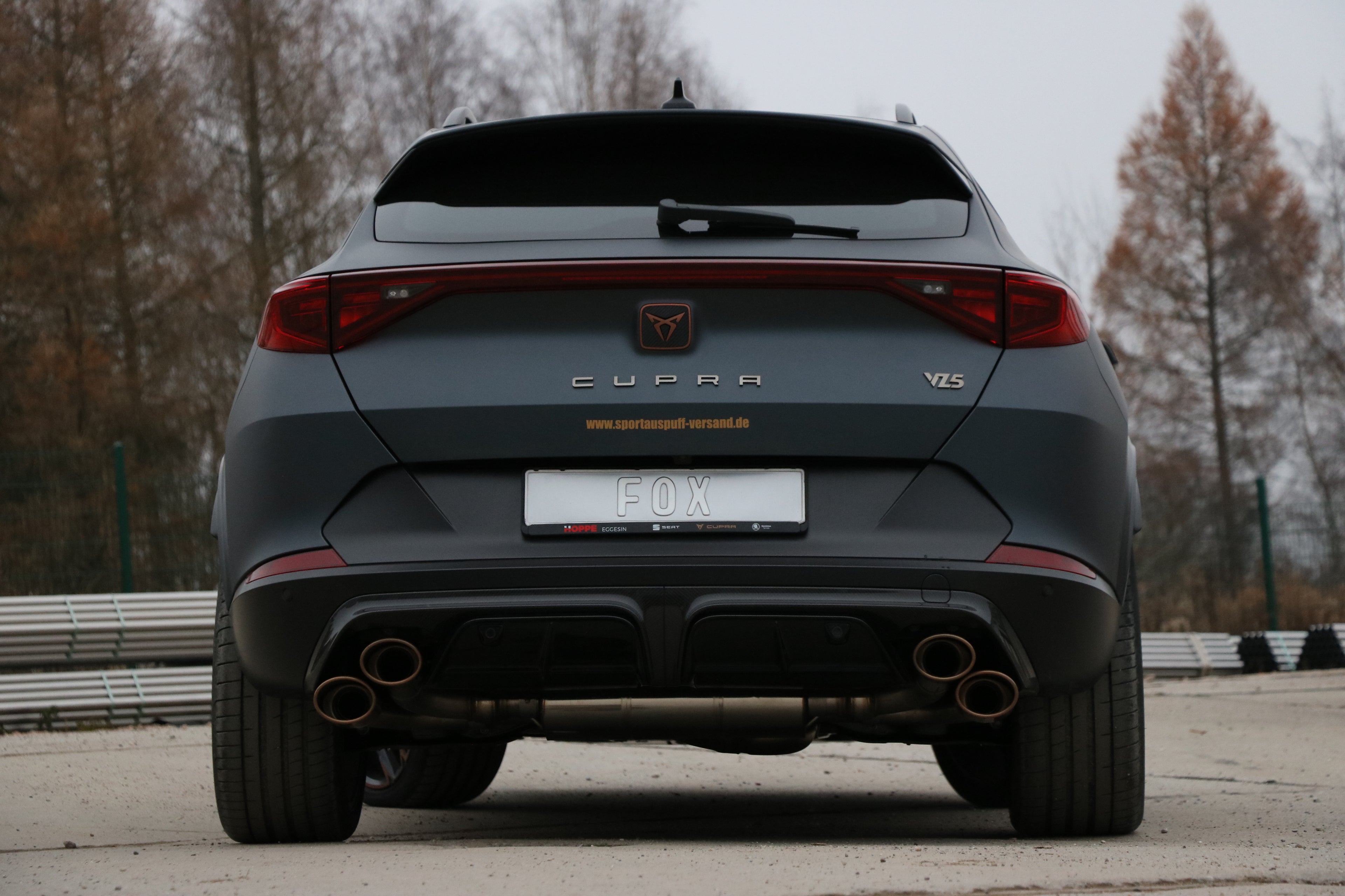 Fox passend fürCUPRA Formentor 4x4 - VZ5 Endschalldämpfer mit 2 Abgasklappen - 2x115x85 Typ 32 rechts/links Kupfer-Optik