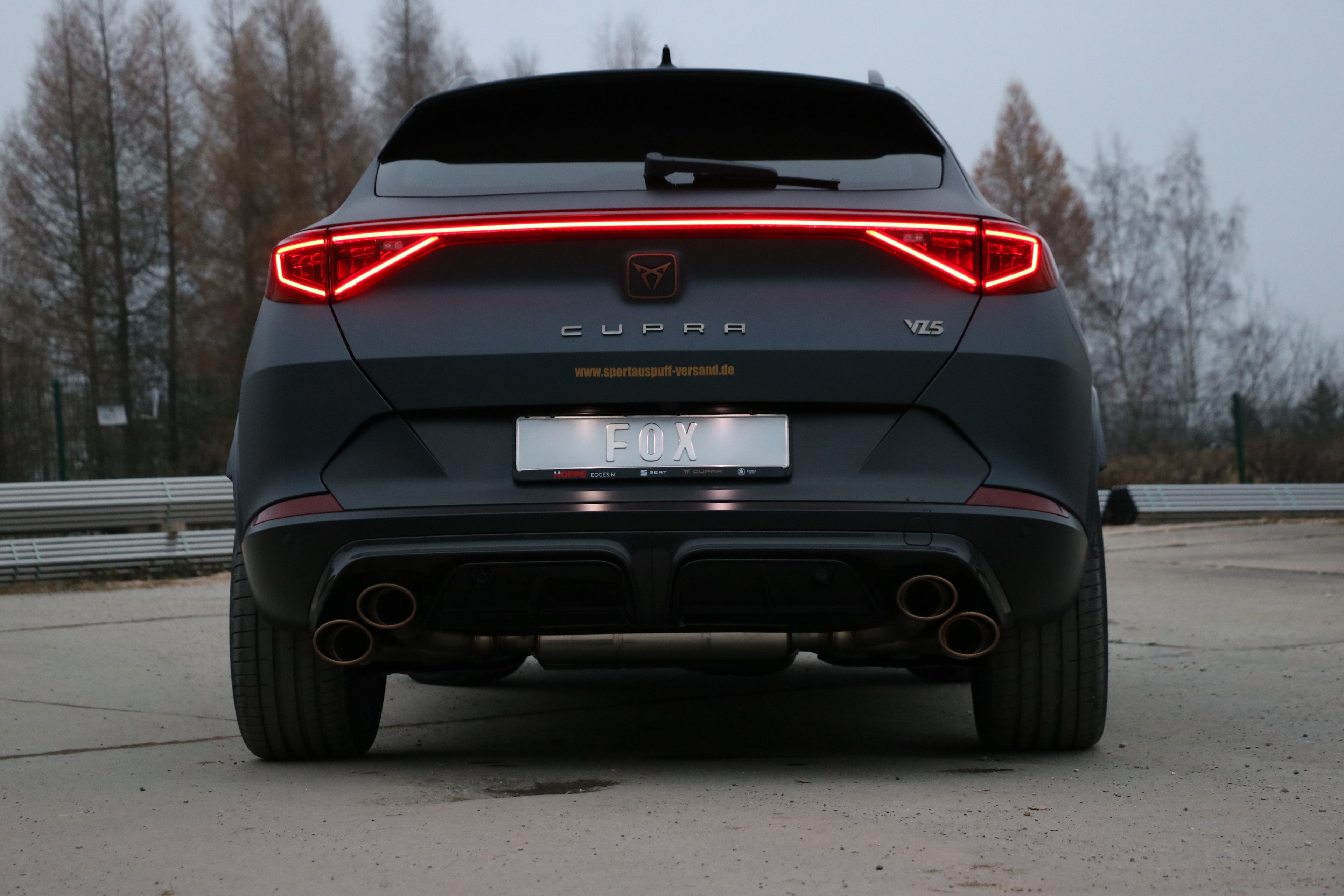Fox passend fürCUPRA Formentor 4x4 - VZ5 Endschalldämpfer mit 2 Abgasklappen - 2x115x85 Typ 32 rechts/links Kupfer-Optik