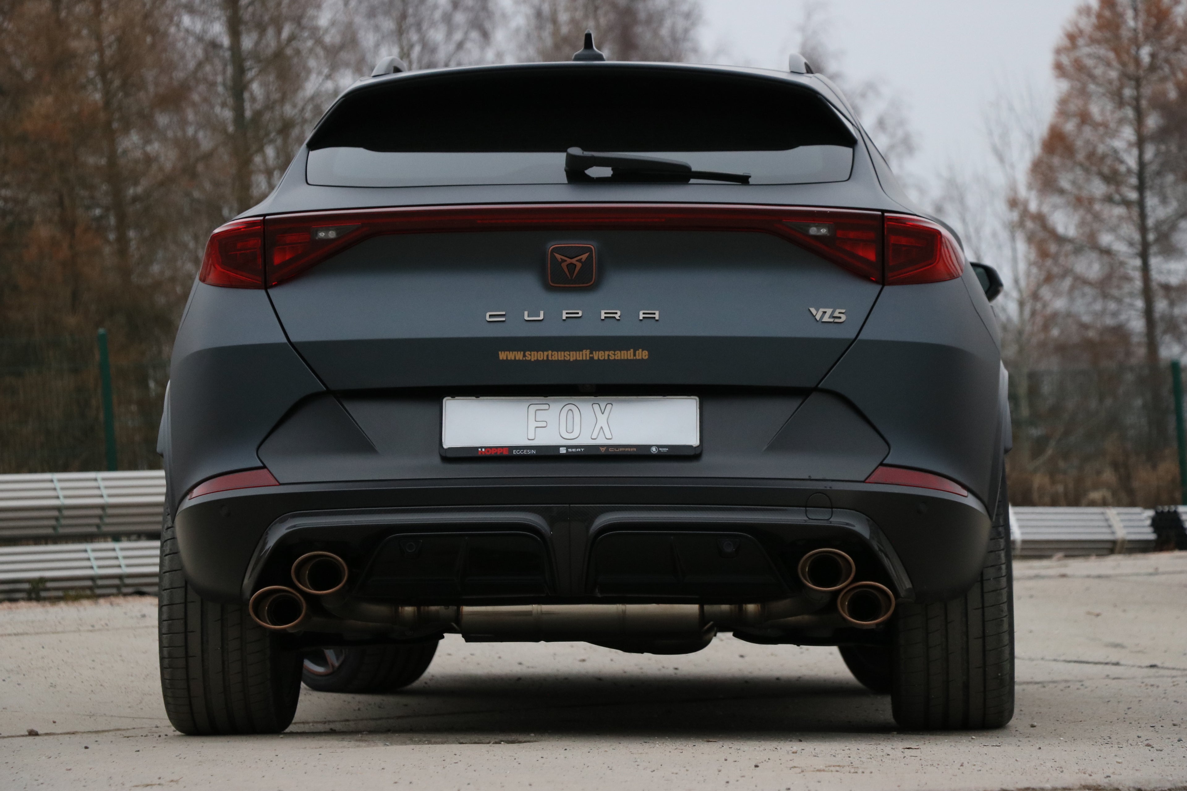 Fox passend fürCUPRA Formentor 4x4 - VZ5 Endschalldämpfer mit 2 Abgasklappen - 2x115x85 Typ 32 rechts/links Kupfer-Optik