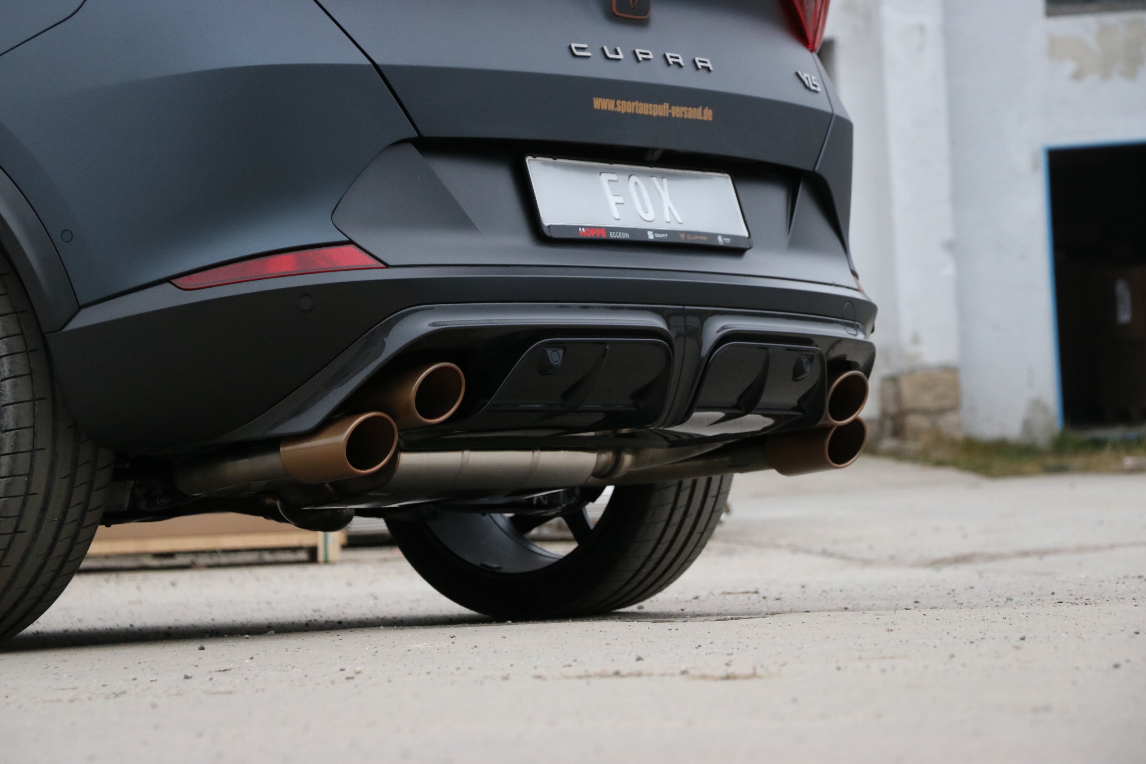 Fox passend fürCUPRA Formentor 4x4 - VZ5 Endschalldämpfer mit 2 Abgasklappen - 2x115x85 Typ 32 rechts/links Kupfer-Optik