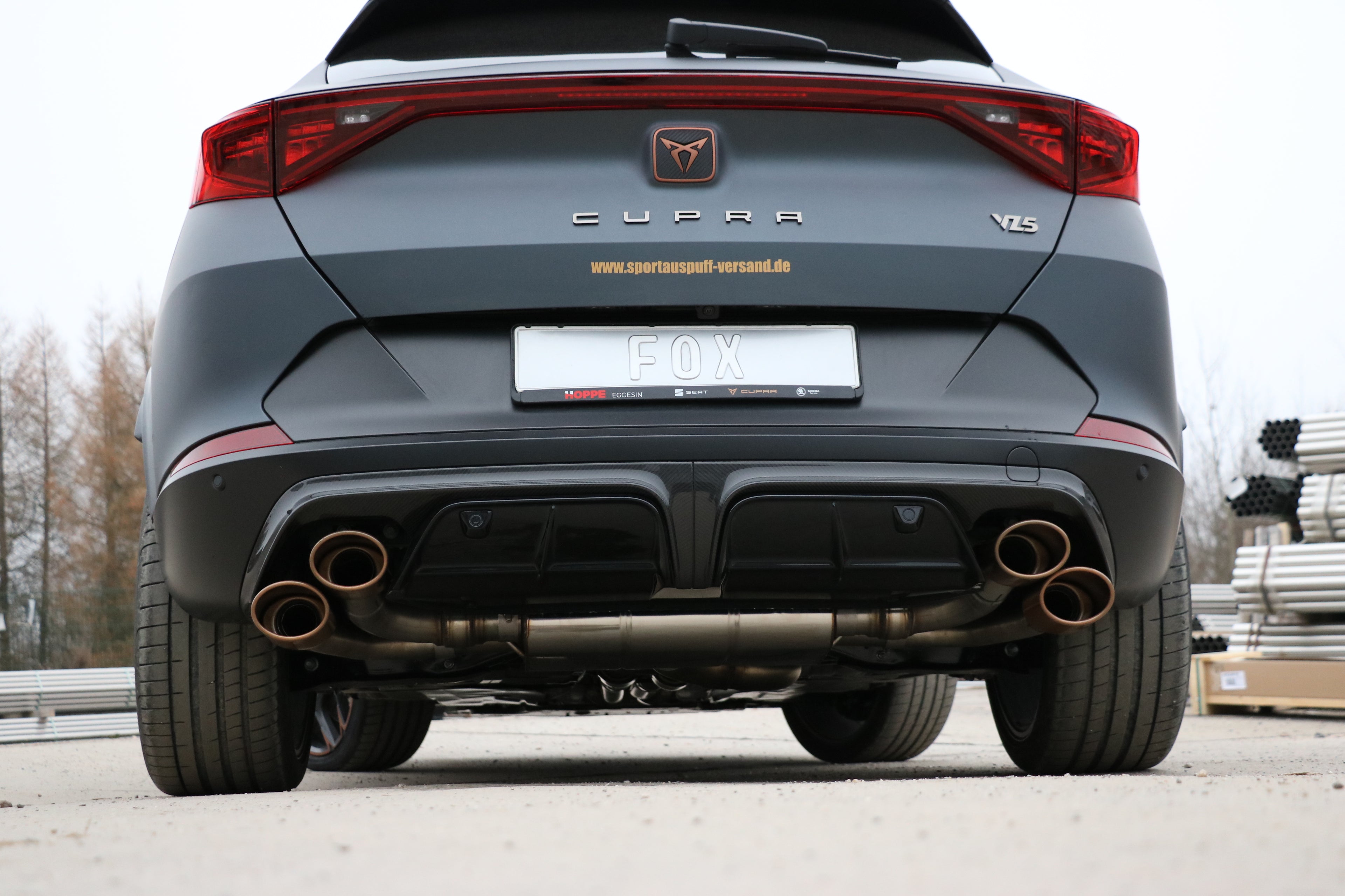 Fox passend fürCUPRA Formentor 4x4 - VZ5 Endschalldämpfer mit 2 Abgasklappen - 2x115x85 Typ 32 rechts/links Kupfer-Optik