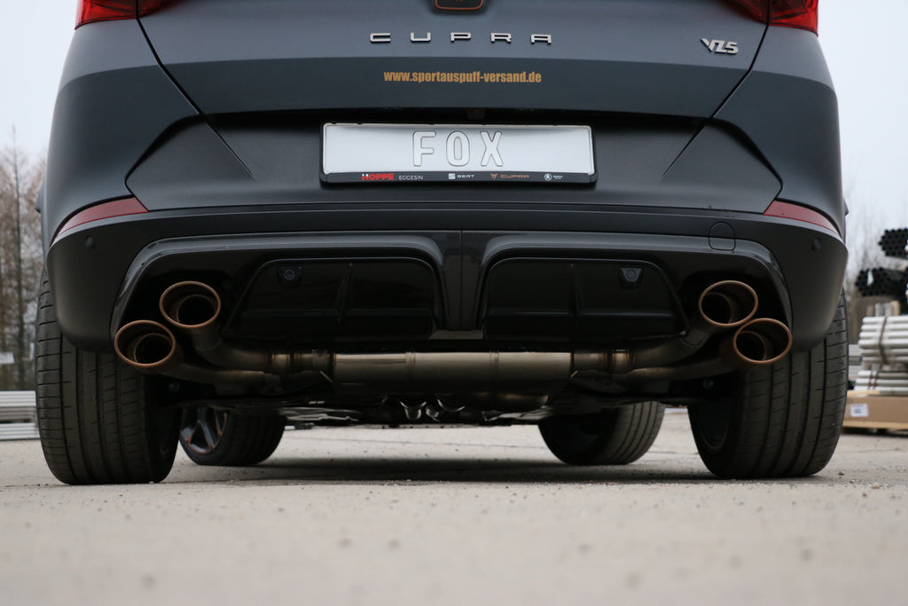 Fox passend fürCUPRA Formentor 4x4 - VZ5 Endschalldämpfer mit 2 Abgasklappen - 2x115x85 Typ 32 rechts/links Kupfer-Optik