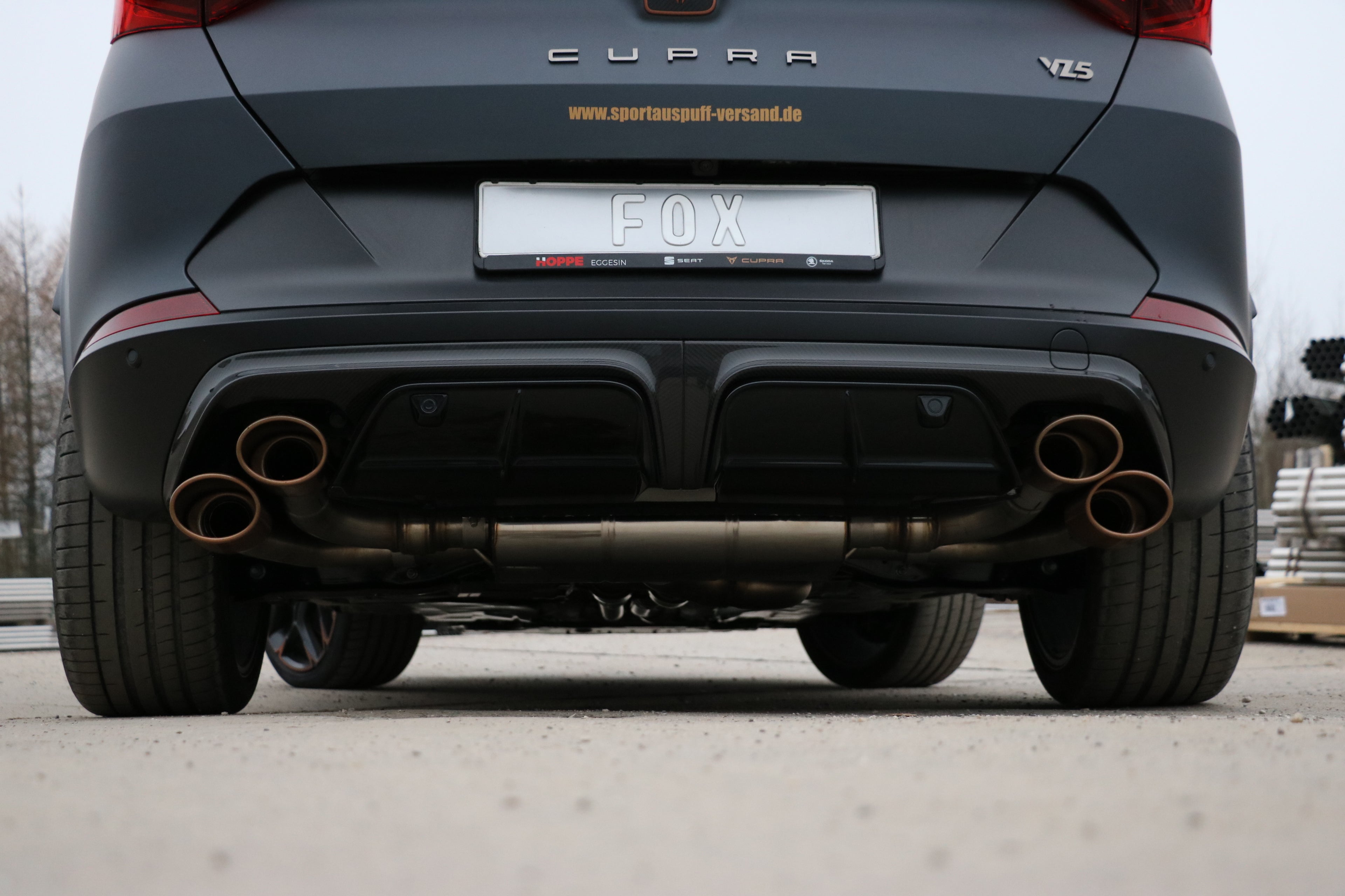 Fox passend fürCUPRA Formentor 4x4 - VZ5 Endschalldämpfer mit 2 Abgasklappen - 2x115x85 Typ 32 rechts/links Kupfer-Optik