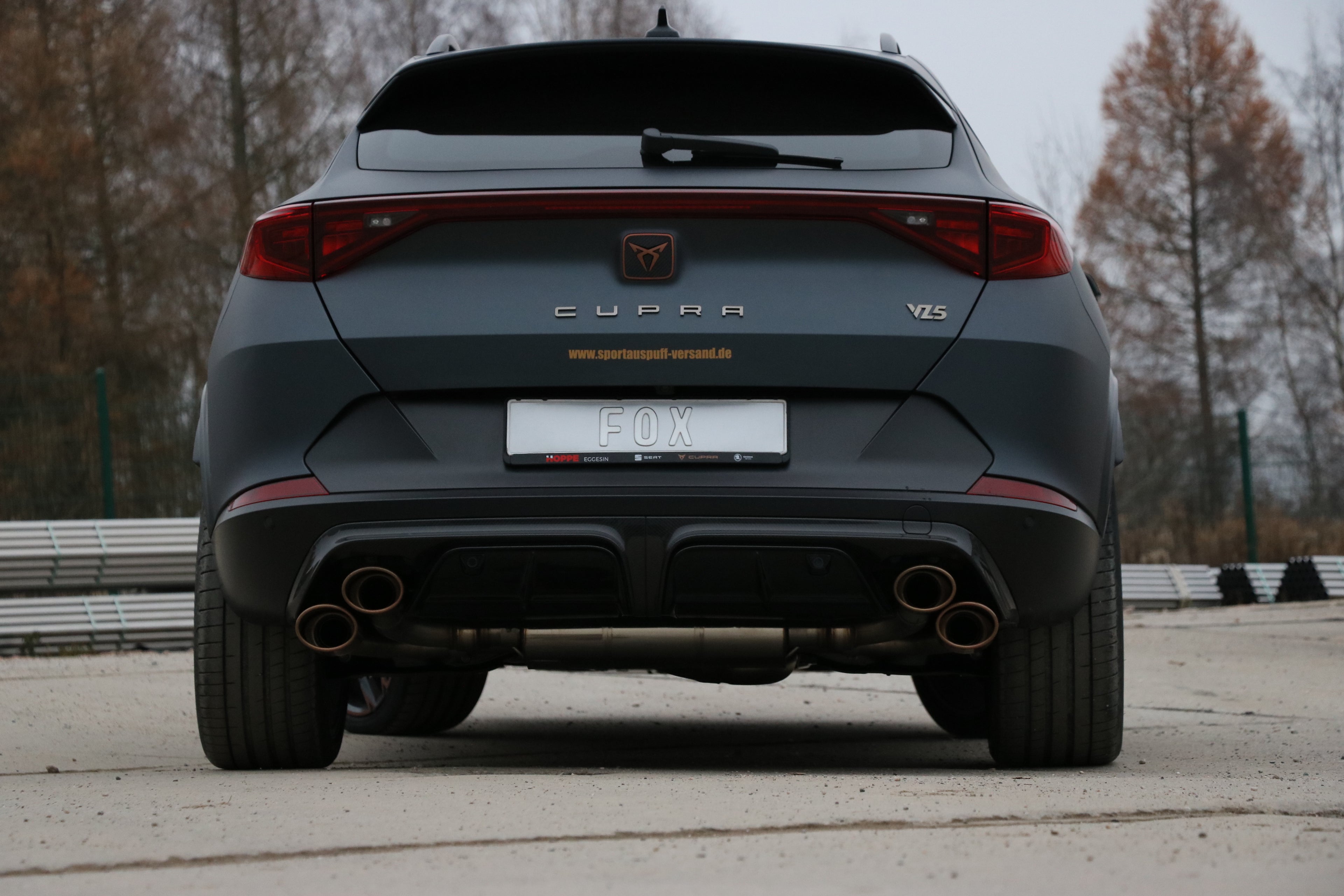 Fox passend fürCUPRA Formentor 4x4 - VZ5 Endschalldämpfer mit 2 Abgasklappen - 2x115x85 Typ 32 rechts/links Kupfer-Optik