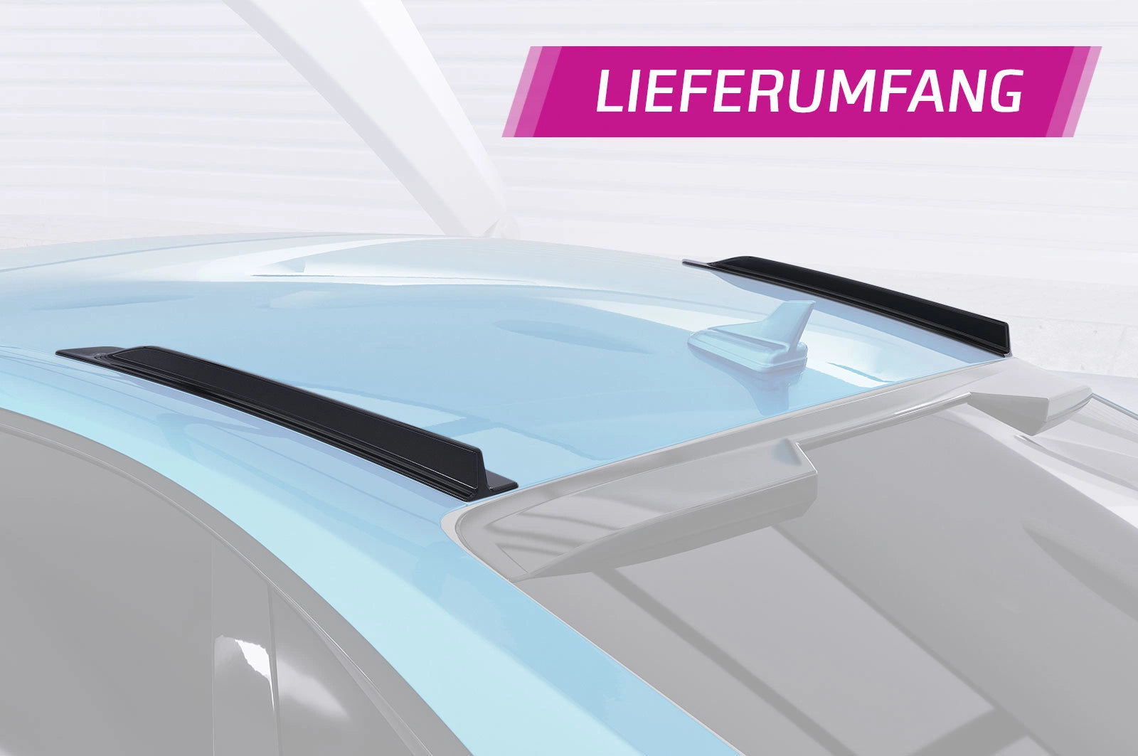 CSR Dachfinnen mit ABE für Audi A3 / S3 / RS3 8Y DF045-G Glossy schwarz Hochglanz (keine Lackierung erforderlich)