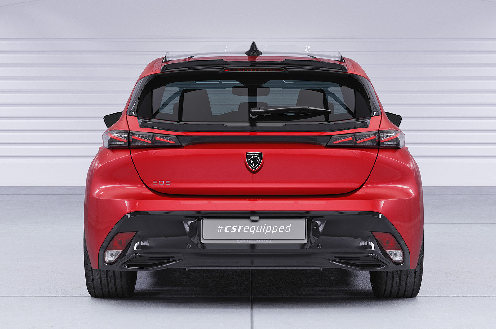 CSR Dachfinnen mit ABE für Peugeot 308 (P51) Schrägheck DF034-S Strukturiert schwarz matt (keine Lackierung erforderlich)