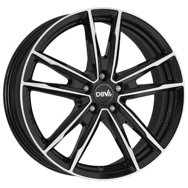 DBV Florida KF dark Alufelge 17 Zoll | Schwarz glänzend, front poliert