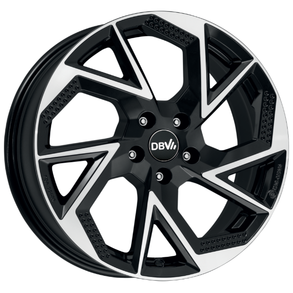 DBV Napoli AP dark Alufelge 18 Zoll | Schwarz glänzend, front poliert