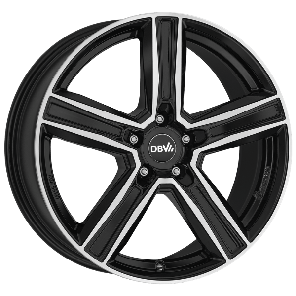 DBV Vegas KG dark Alufelge 18 Zoll | Schwarz glänzend, front poliert