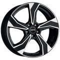 DBV Alufelge Venezia KB schwarz, poliert 7.5x17 ET40 5x112 Nabe 57.1 KBA 54559