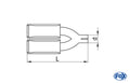 Fox Anschraubendrohr Typ 34 mit Schelle doppelt - 2x115x85mm Oval uneingerollt / gerade / ohne Absorber - L_ (mm) und d_ (mm innen) ist flexibel - muss angeben werden - L minimum 300mm und maximal 500mm